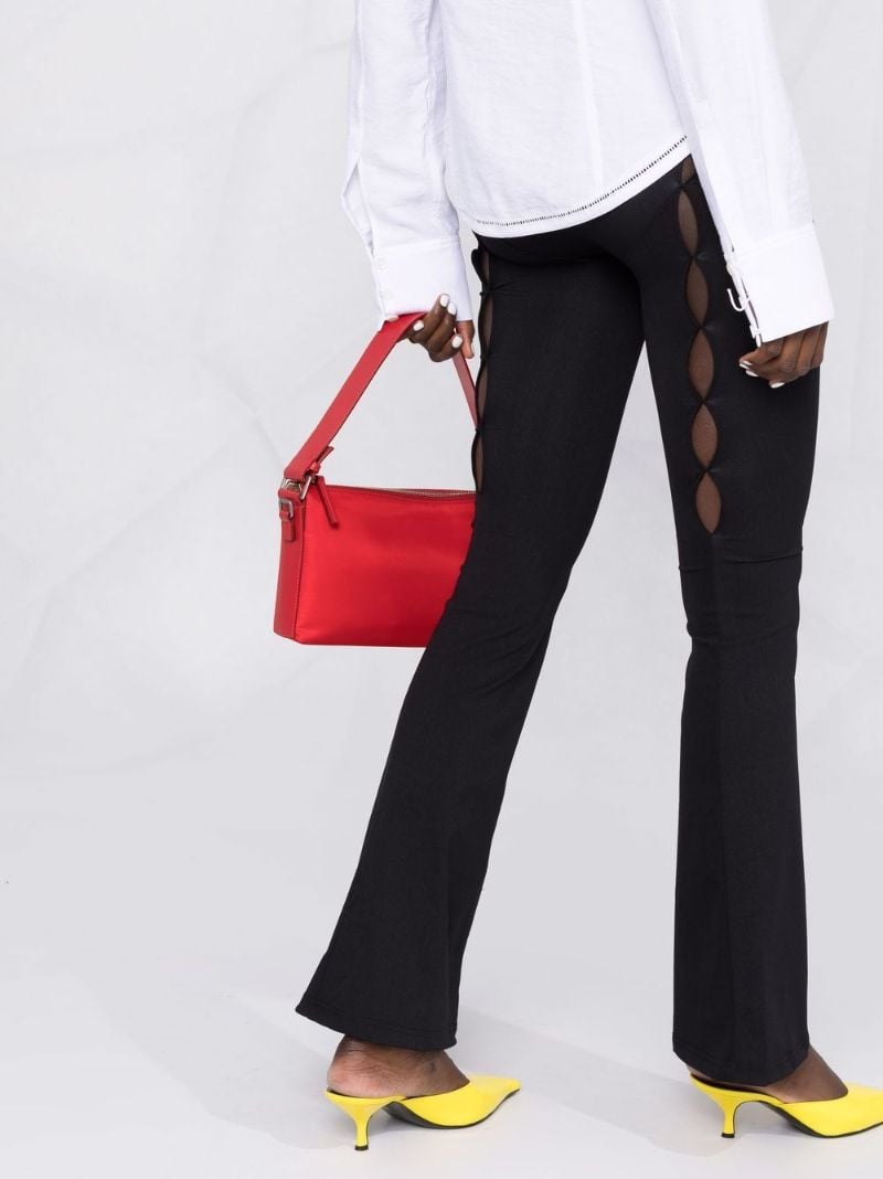 Black Cut-out Flared Trousers