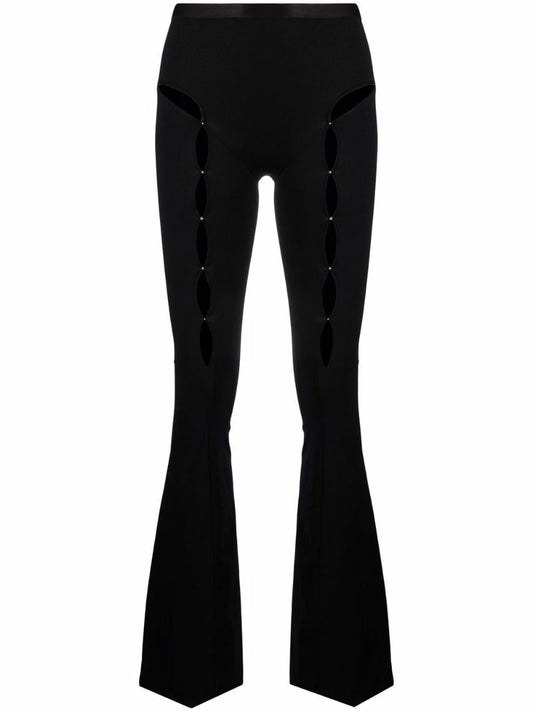 Black Cut-out Flared Trousers