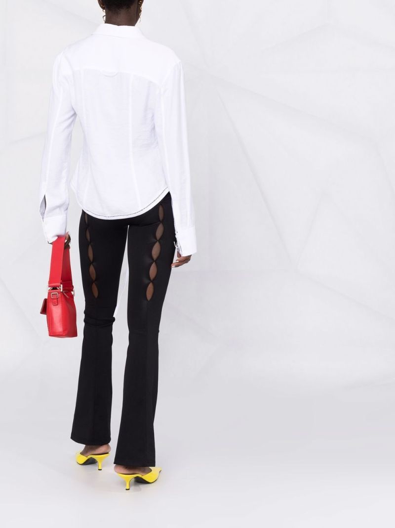 Black Cut-out Flared Trousers
