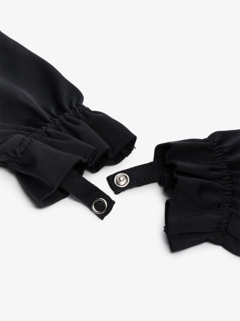 Black Crescent Moon Print Gloves