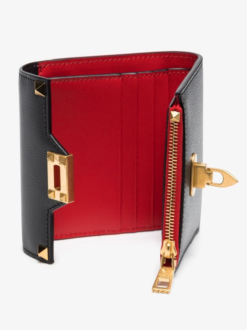 Black Rockstud Alcove Leather Wallet