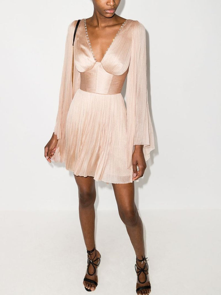 Alma Metallic Silk Dress