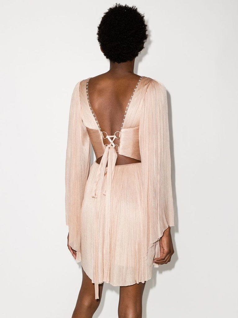 Alma Metallic Silk Dress