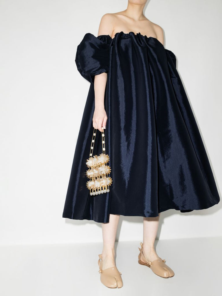 Nia Ruffled Silk Midi Dress