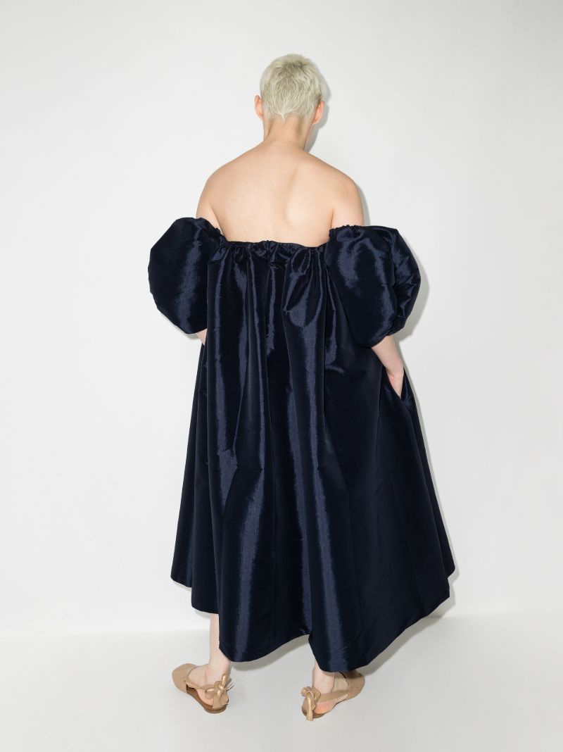 Nia Ruffled Silk Midi Dress