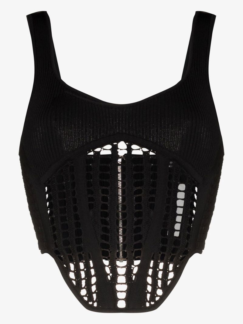 Scoop Neck Crochet Corset Top