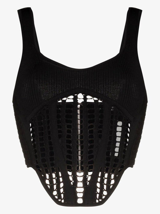 Scoop Neck Crochet Corset Top