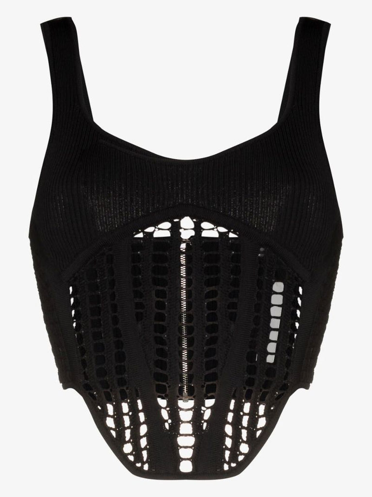 Scoop Neck Crochet Corset Top