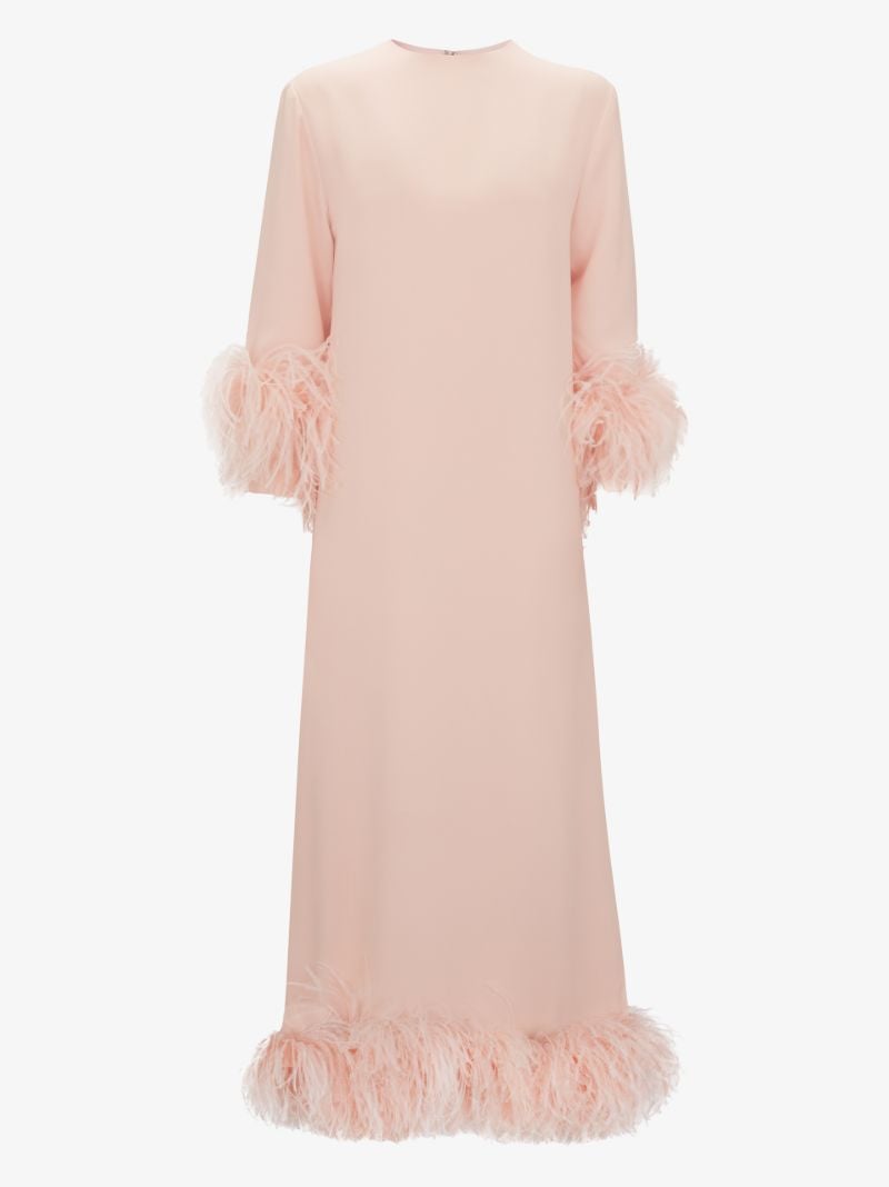 Feather Trim Gown