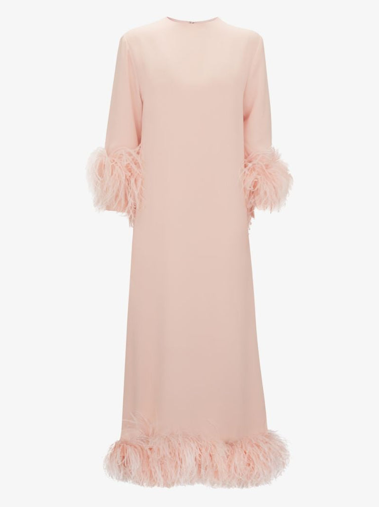 Feather Trim Gown