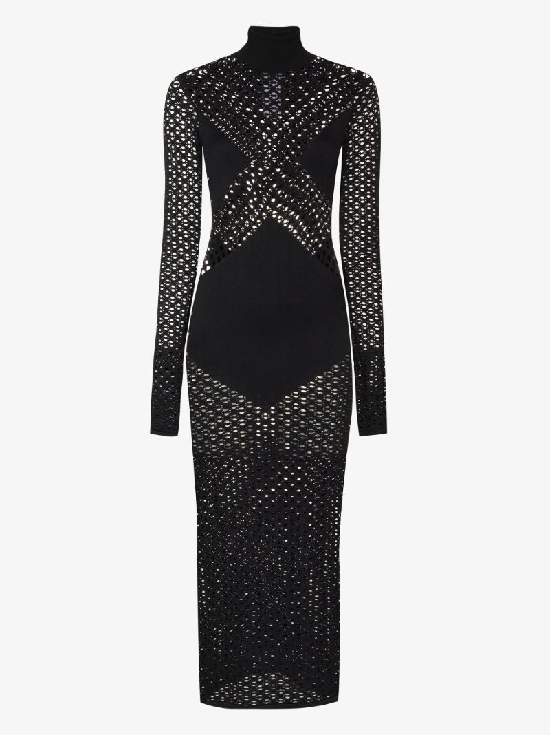 Pointelle Knit Tube Midi Dress