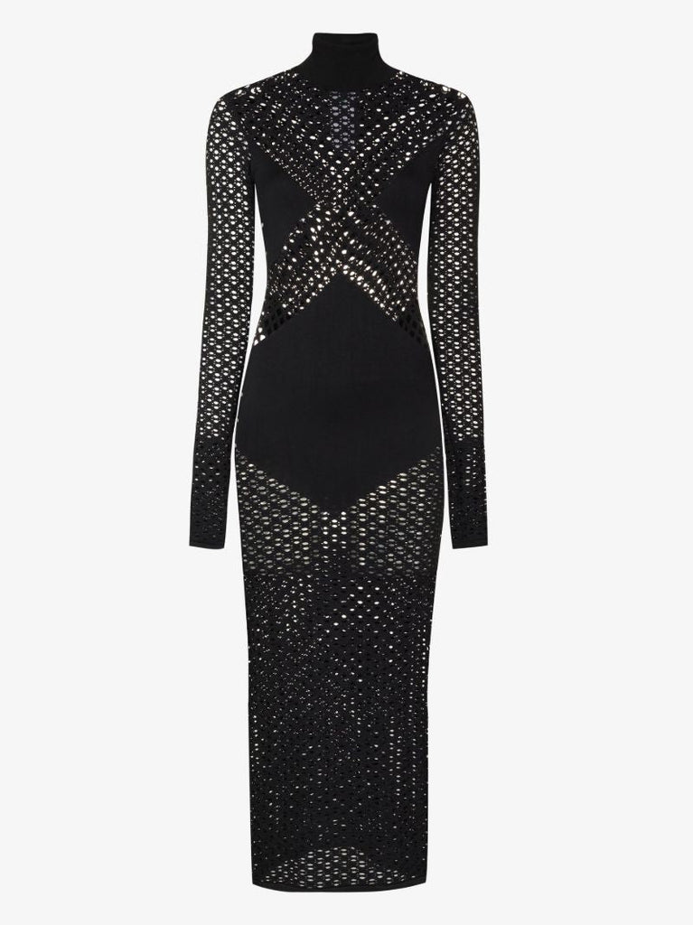 Pointelle Knit Tube Midi Dress