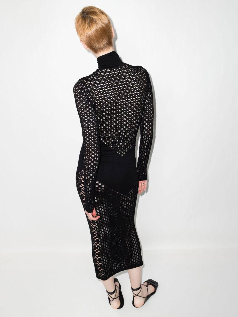 Pointelle Knit Tube Midi Dress