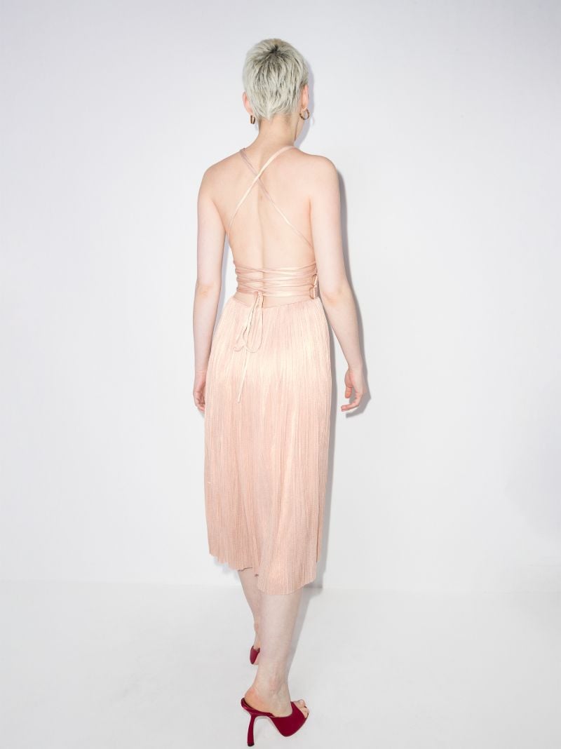 Hera Pleated Silk Midi Dress