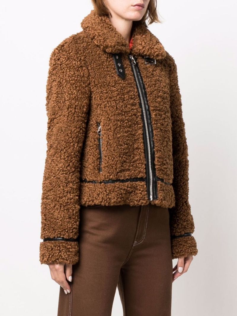 Brown Audrey Faux Shearling Jacket