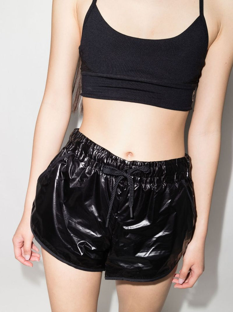 Black Drawstring Track Shorts