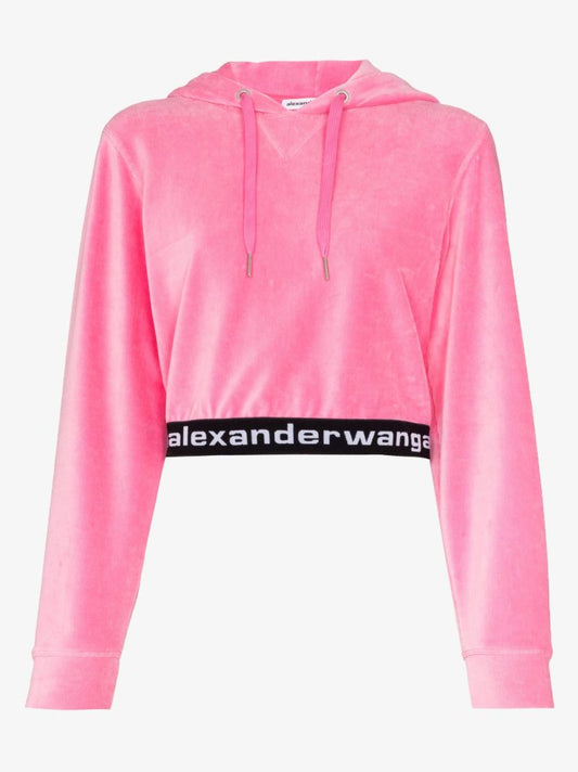 Logo Tape Cropped Hoodie