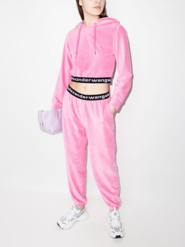 Logo Tape Cropped Hoodie