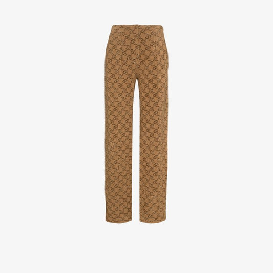 Ff Karligraphy Wide Leg Velvet Trousers