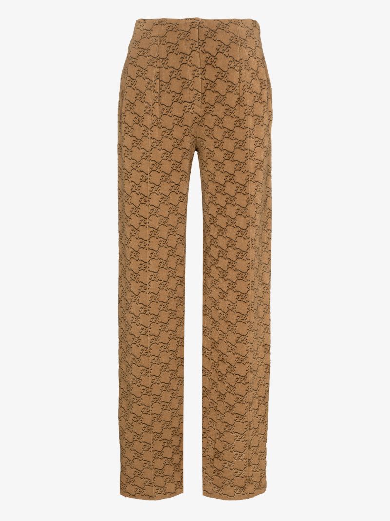 Ff Karligraphy Wide Leg Velvet Trousers