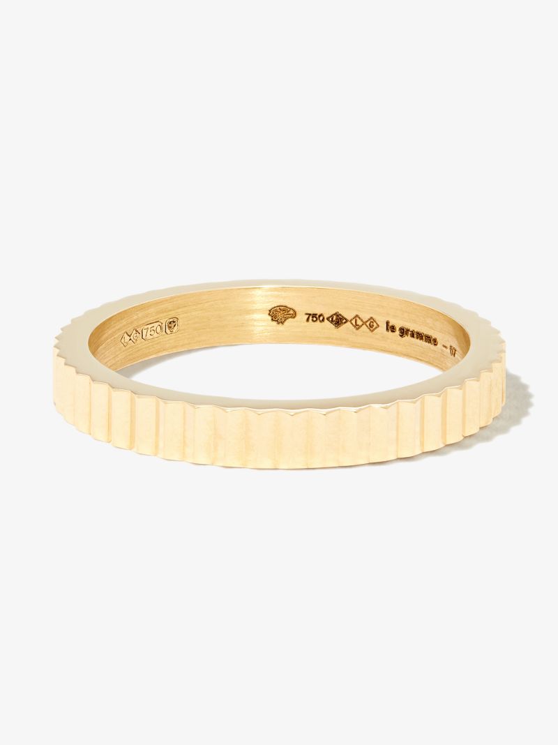 18k Yellow Gold Le 4g Vertical GuillochÃ_x0083_Â© Polished Ring