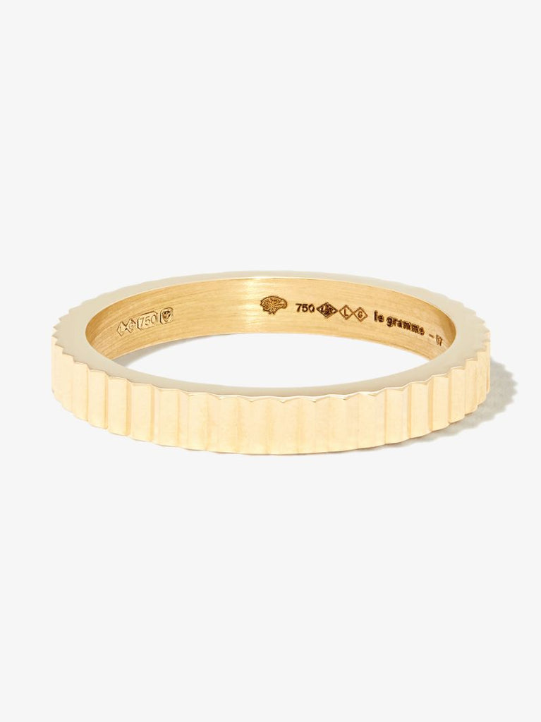 18k Yellow Gold Le 4g Vertical GuillochÃ_x0083_Â© Polished Ring