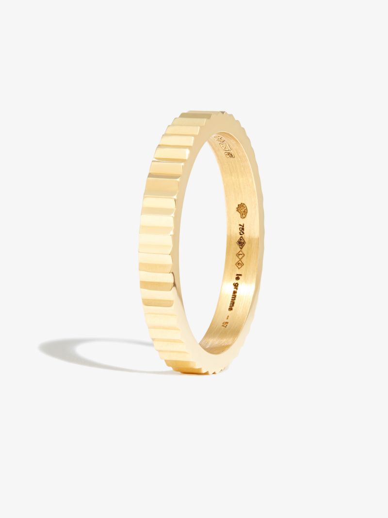 18k Yellow Gold Le 4g Vertical GuillochÃ_x0083_Â© Polished Ring