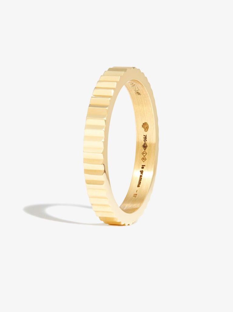 18k Yellow Gold Le 4g Vertical GuillochÃ_x0083_Â© Polished Ring