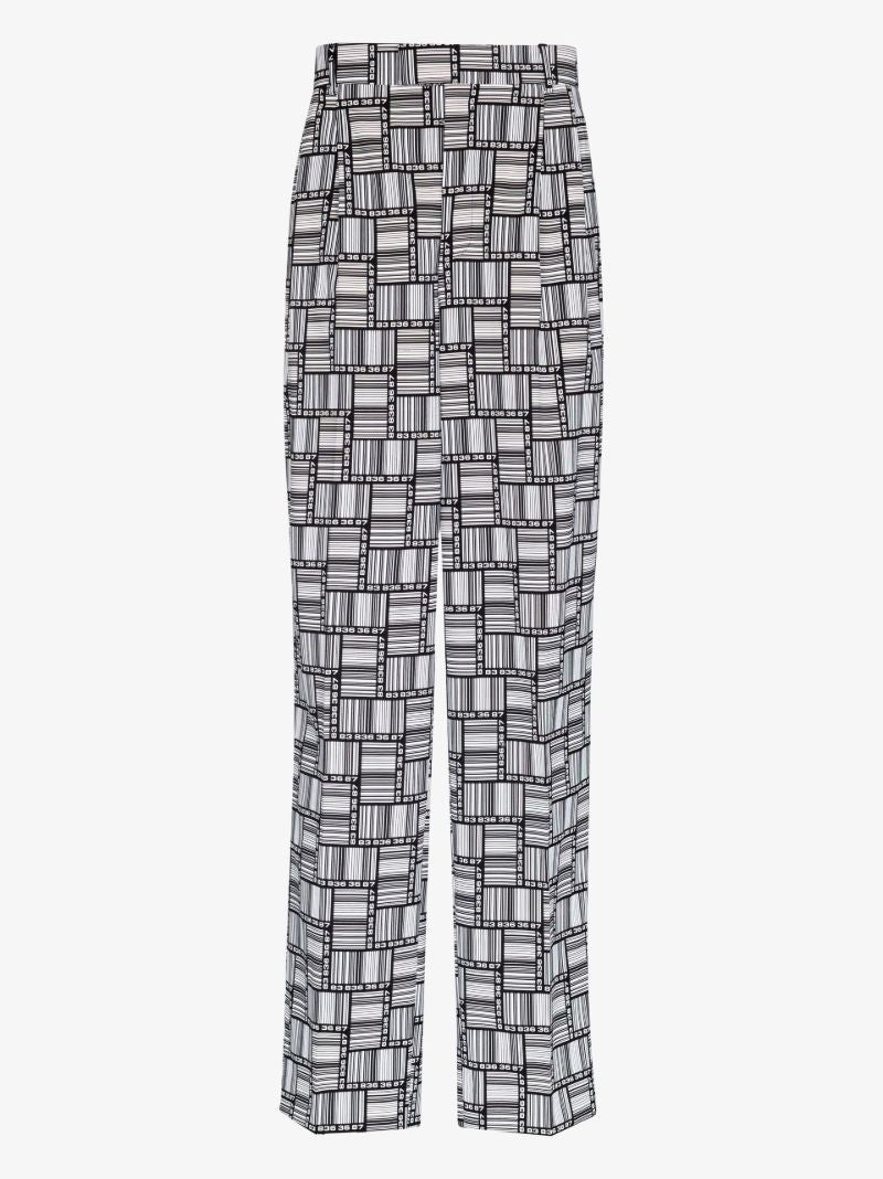 Barcode Printed Virgin Wool Trousers