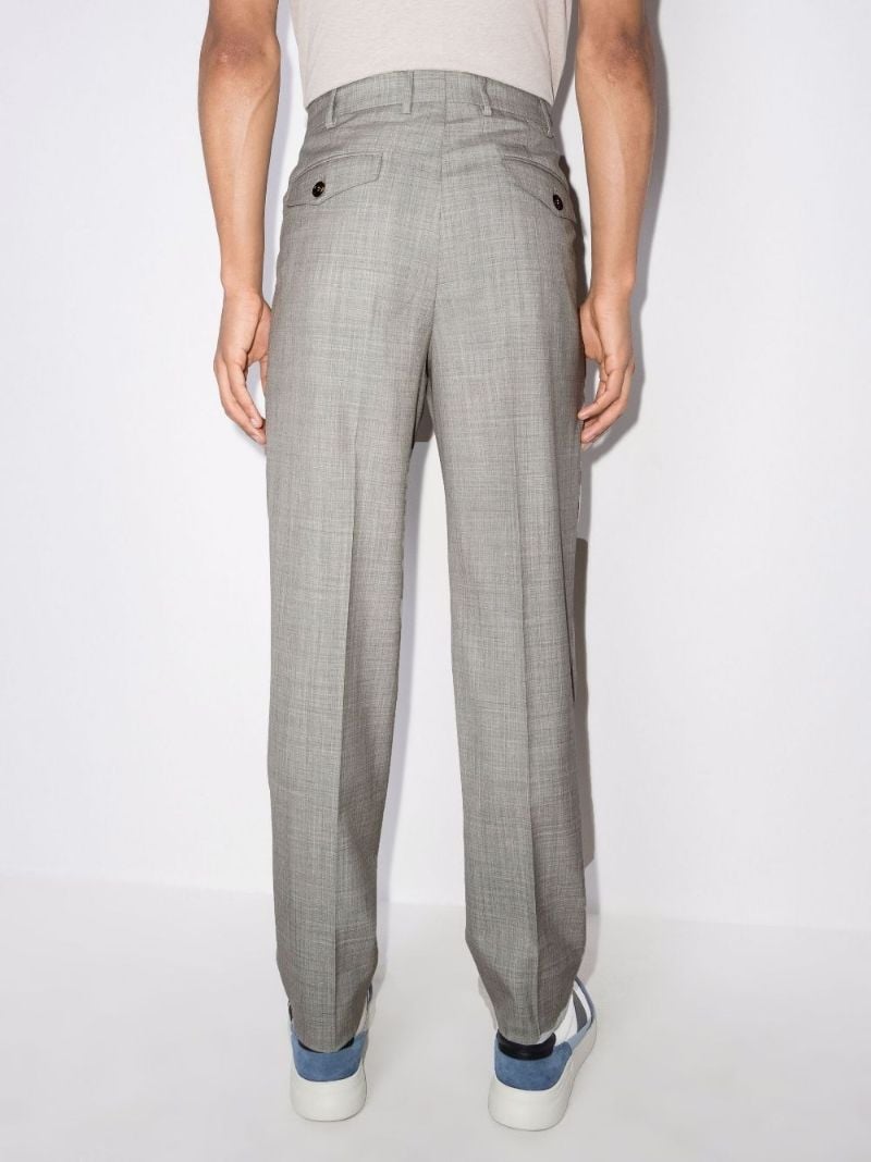 Check-pattern Darted Tailored Trousers