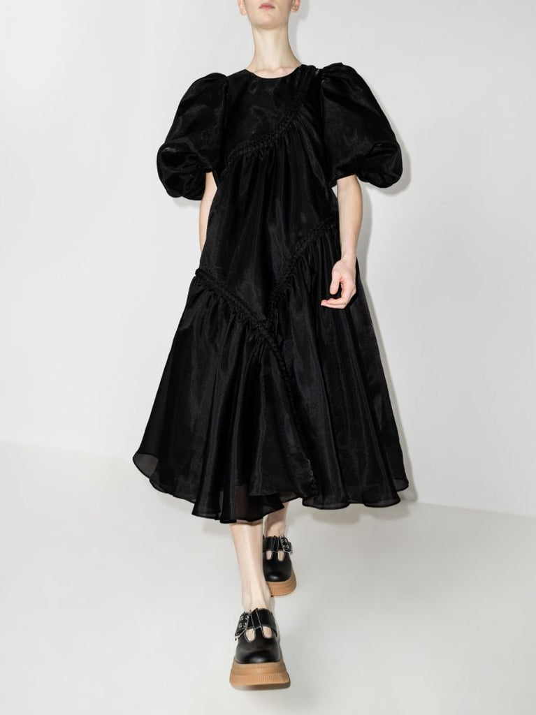 Riviera Asymmetric Braided Midi Dress