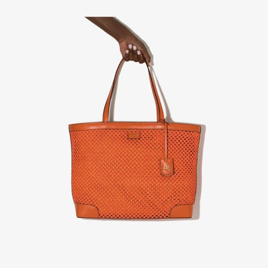 Orange Nine2five Raffia Tote Bag