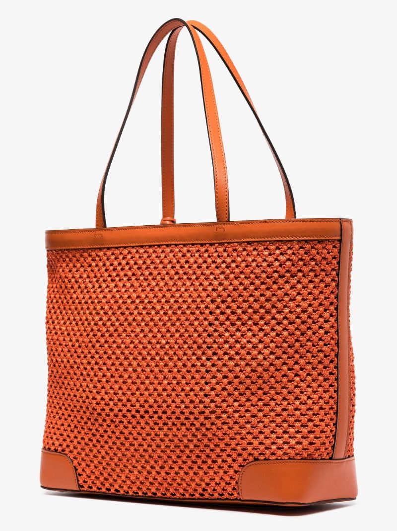 Orange Nine2five Raffia Tote Bag