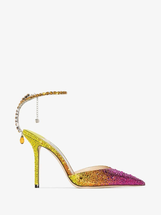 Multicoloured Saeda 100 Crystal Satin Pumps
