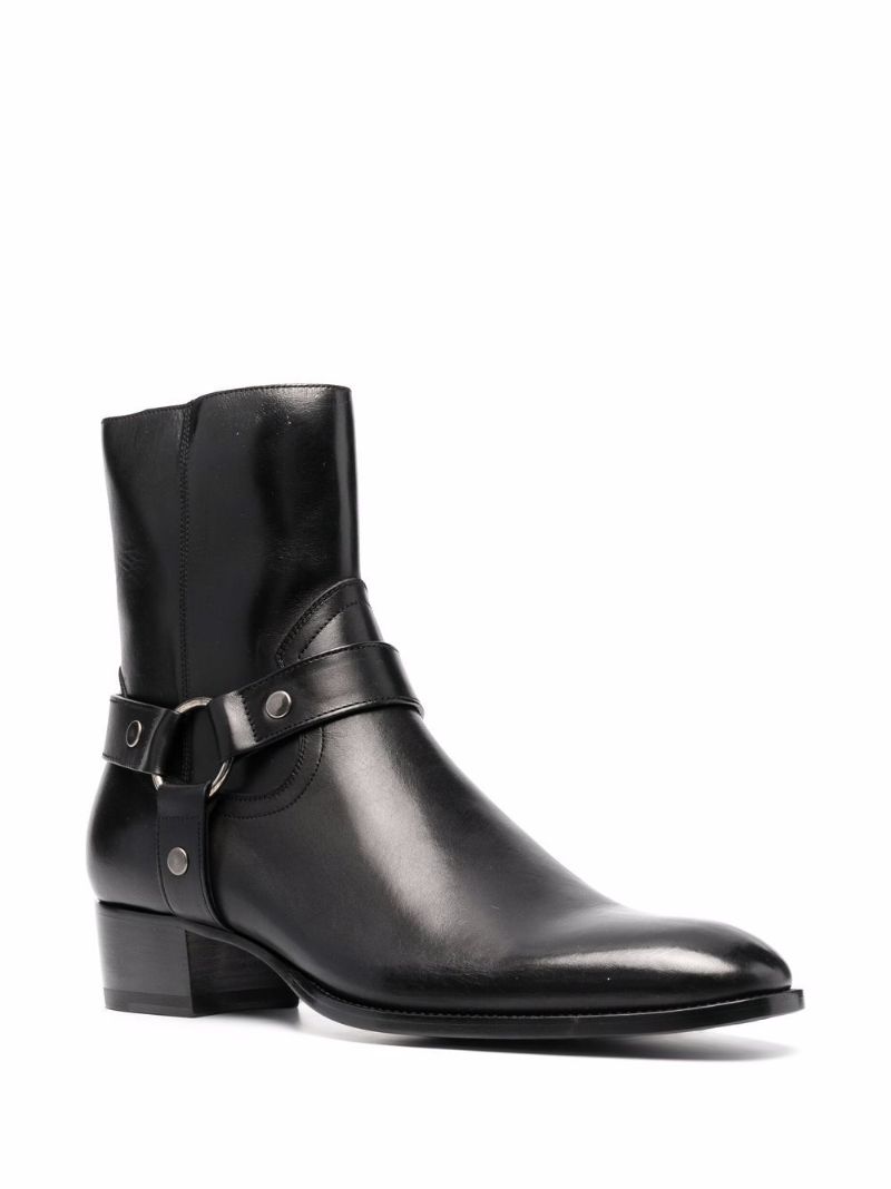 Black Wyatt 40 Leather Boots