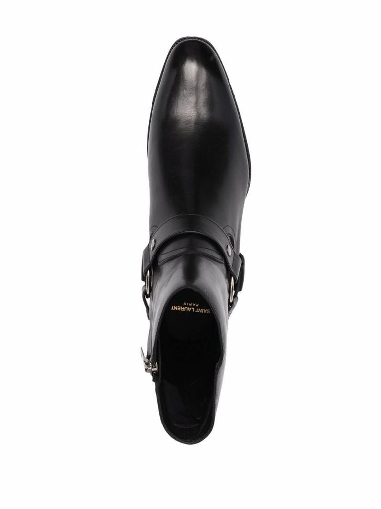 Black Wyatt 40 Leather Boots