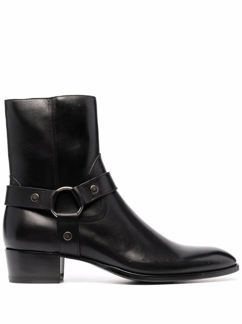 Black Wyatt 40 Leather Boots