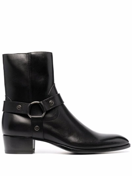 Black Wyatt 40 Leather Boots