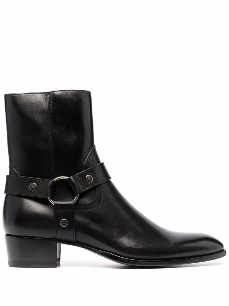 Black Wyatt 40 Leather Boots