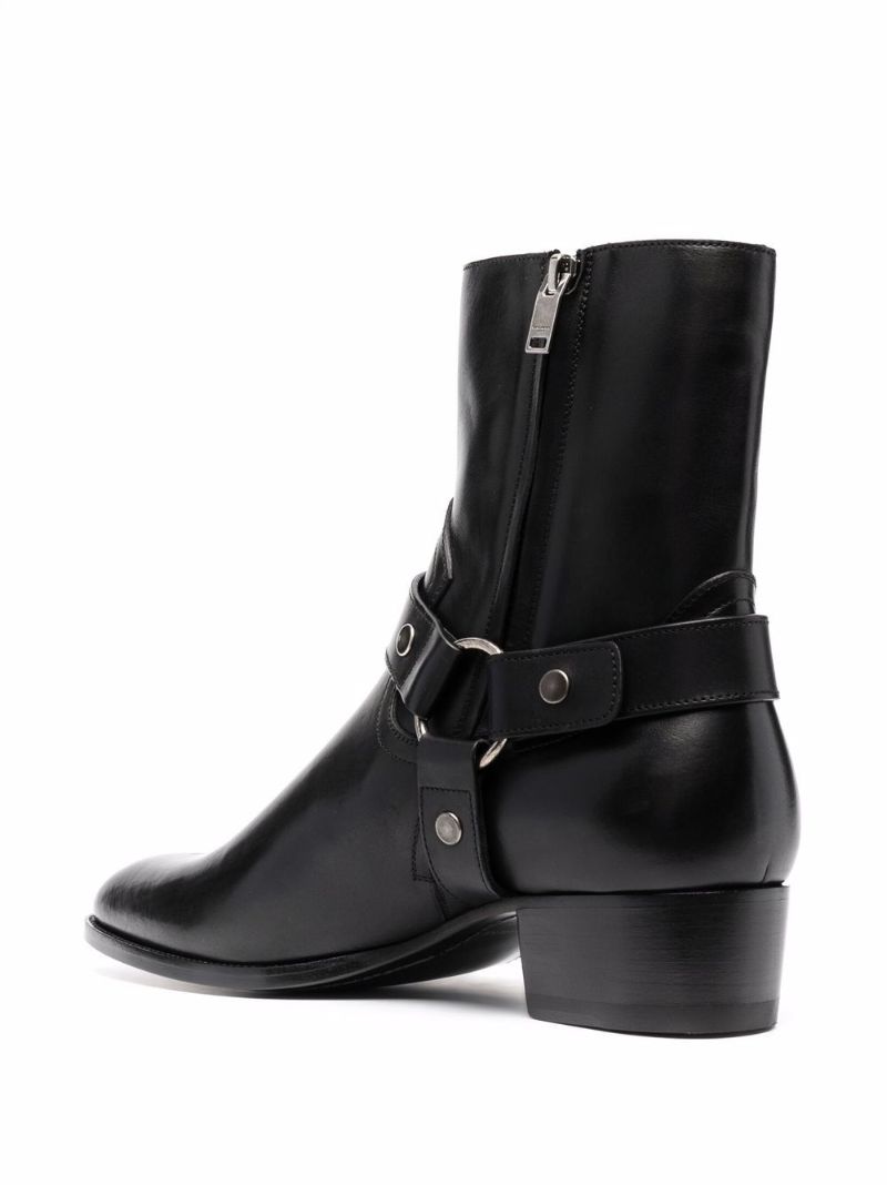 Black Wyatt 40 Leather Boots
