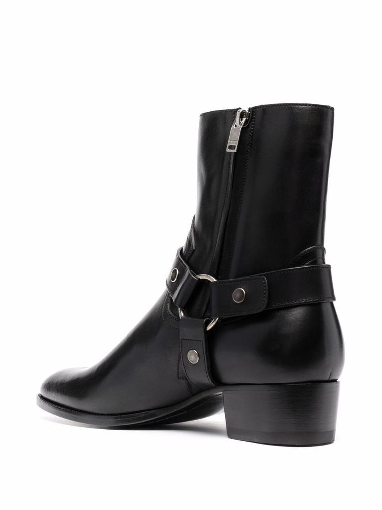 Black Wyatt 40 Leather Boots
