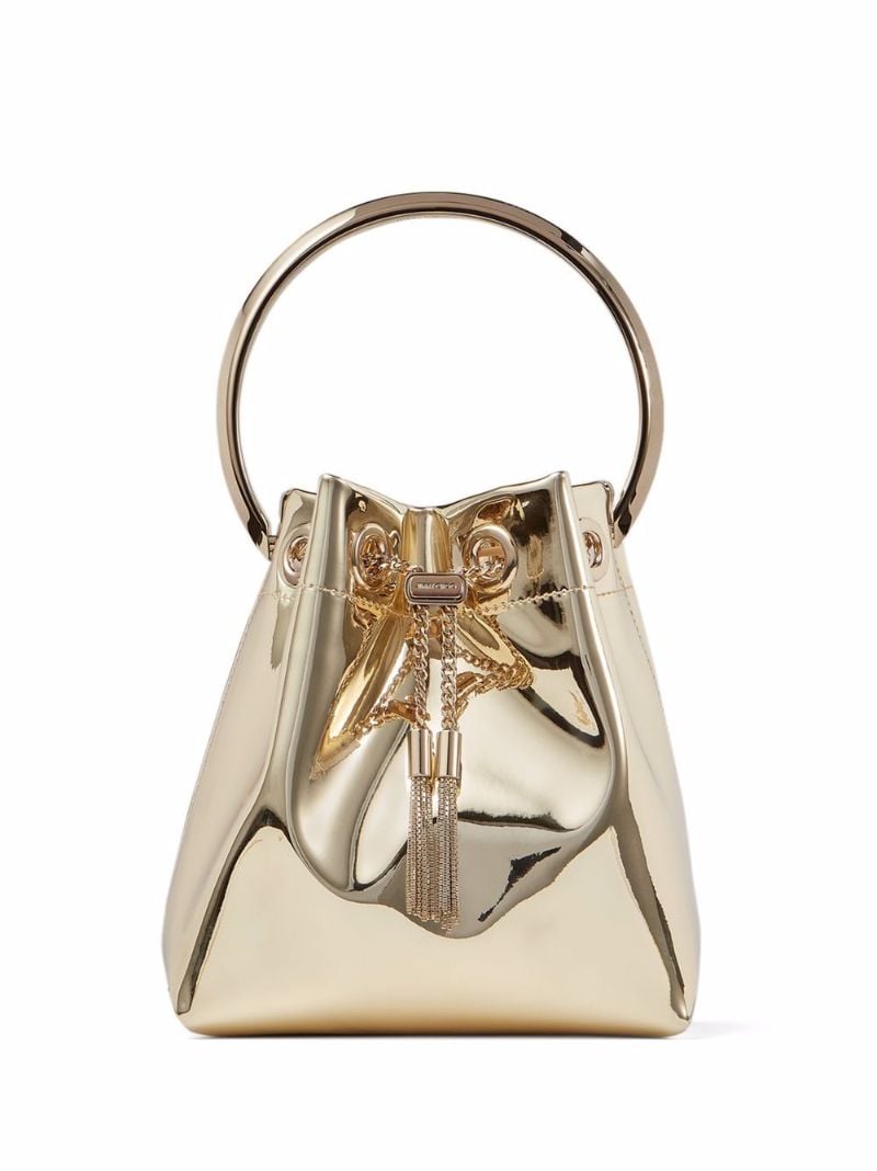Gold-tone Bon Bon Mirrored Bucket Bag