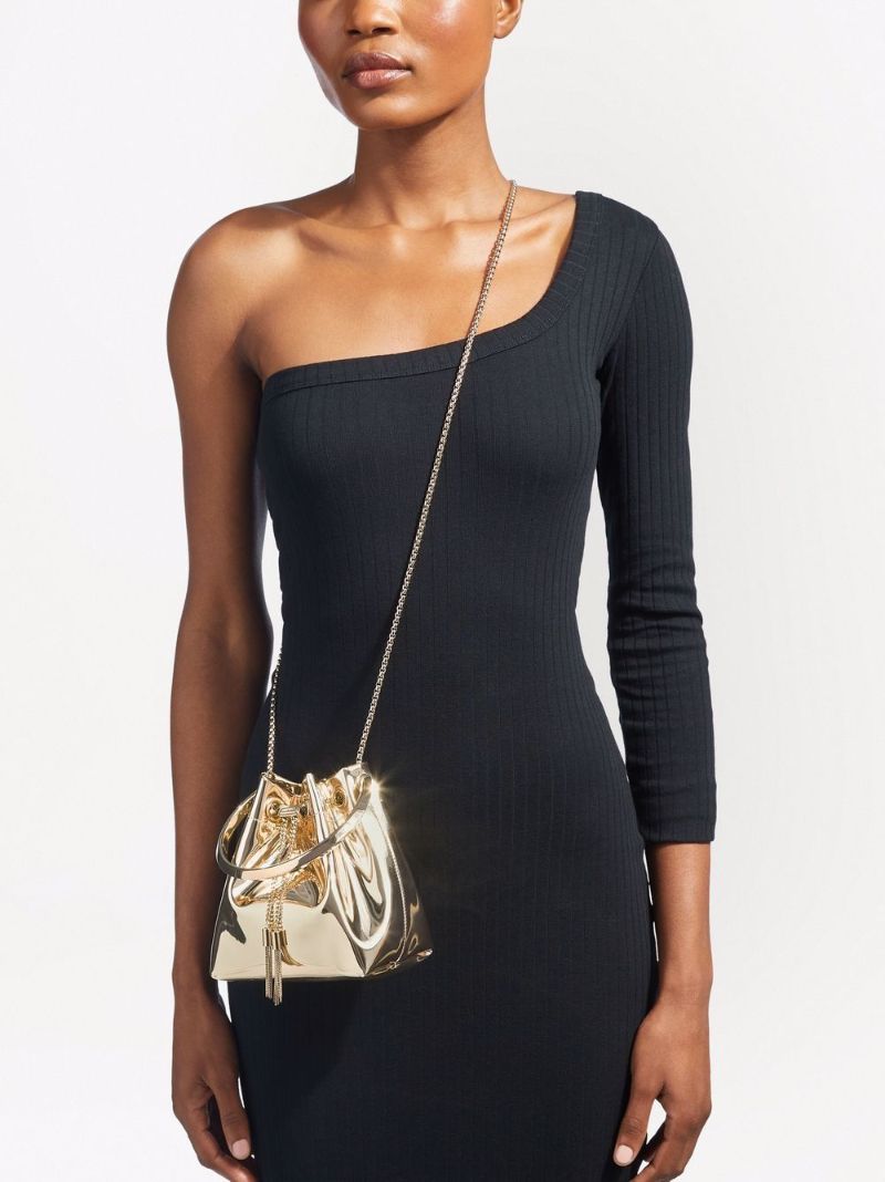 Gold-tone Bon Bon Mirrored Bucket Bag