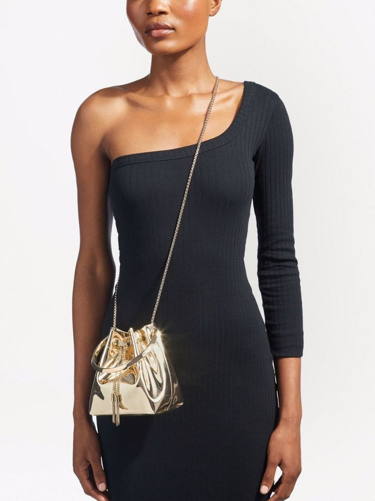 Gold-tone Bon Bon Mirrored Bucket Bag