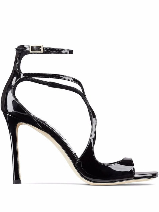 Black Azia 95 Square Toe Sandals