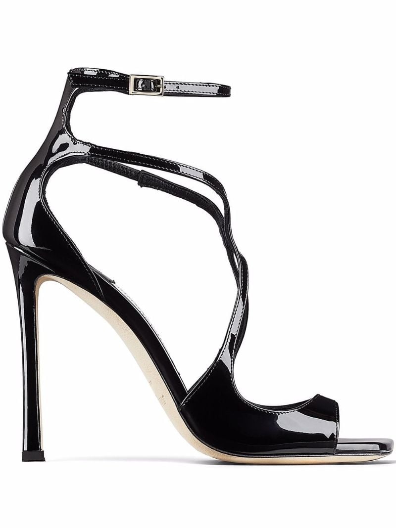 Black Azia 110 Patent Leather Sandals