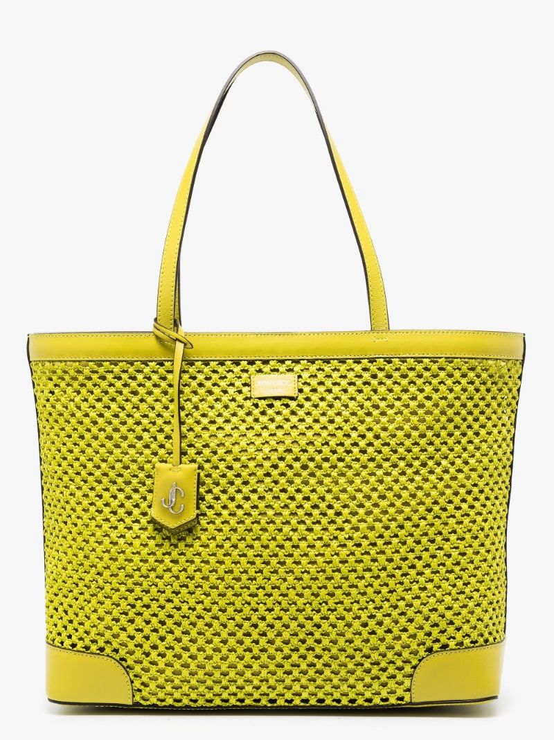 Green Nine2five Raffia Tote Bag