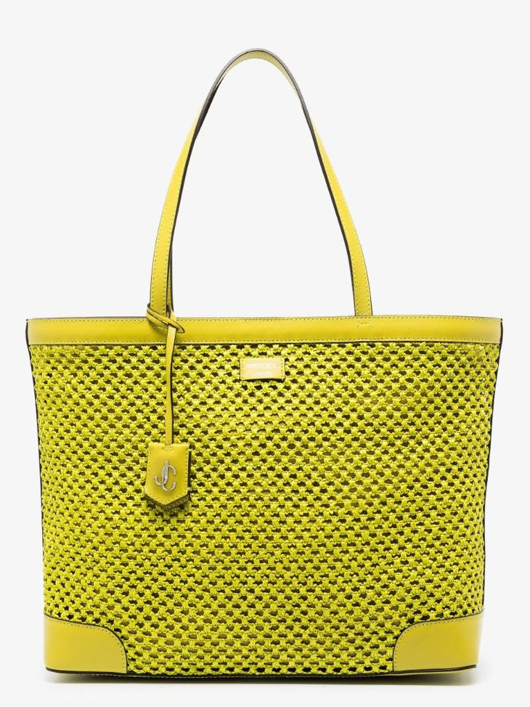 Green Nine2five Raffia Tote Bag