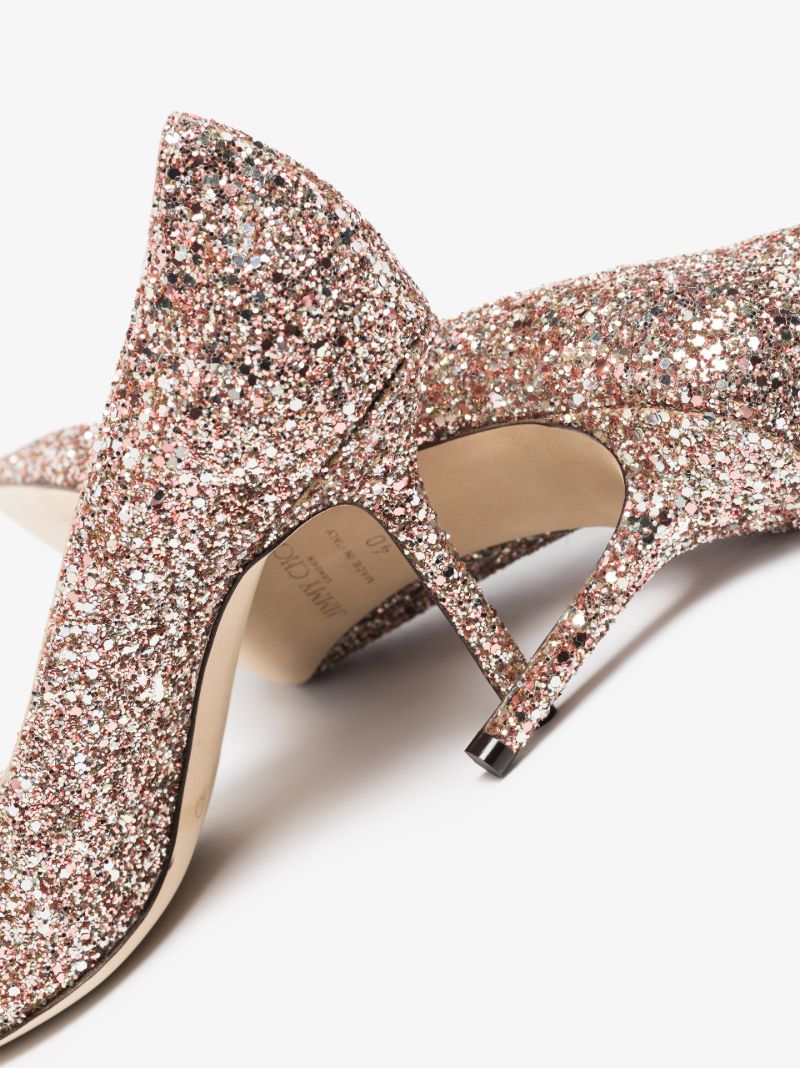 Pink Romy 85 Glitter Pumps