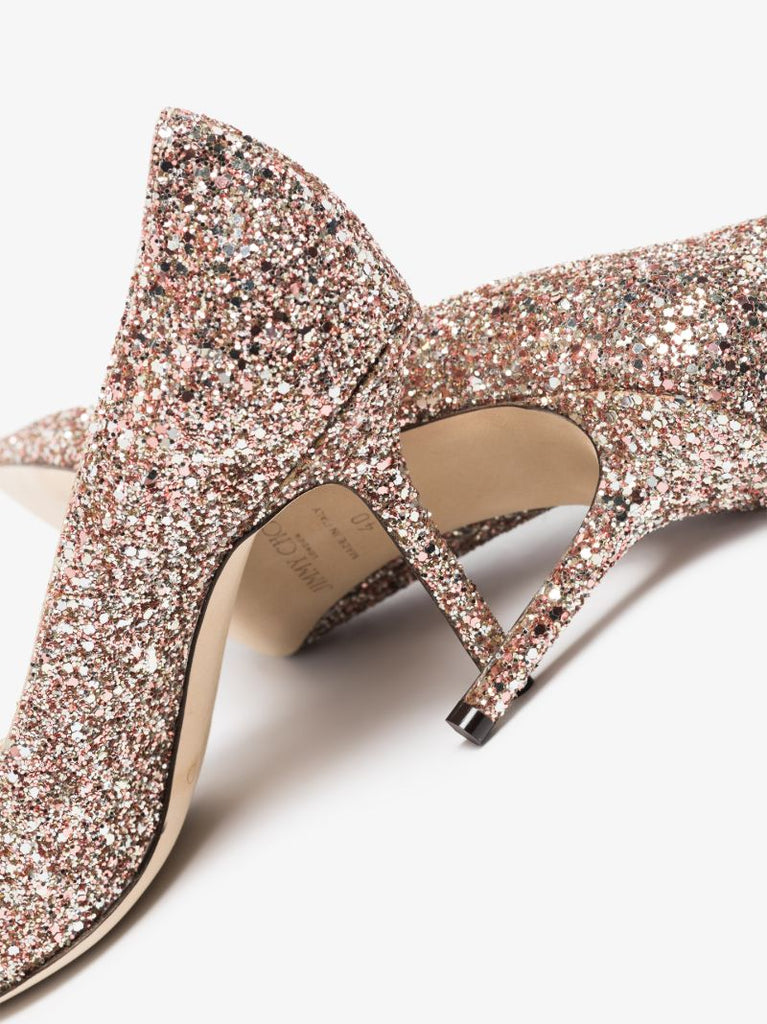 Pink Romy 85 Glitter Pumps